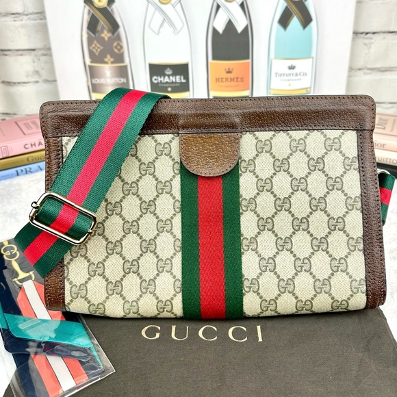 Gucci Handbags - Gucci Ophidia Sherry Line Crossbody pouch Bag with strap and dust bag